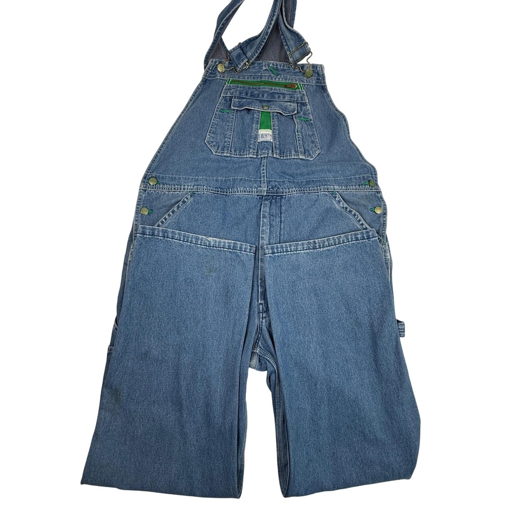 Liberty Mens Denim Bib Overalls 38x32 Blue Cotton Workwear Skater Y2K Hip Hop